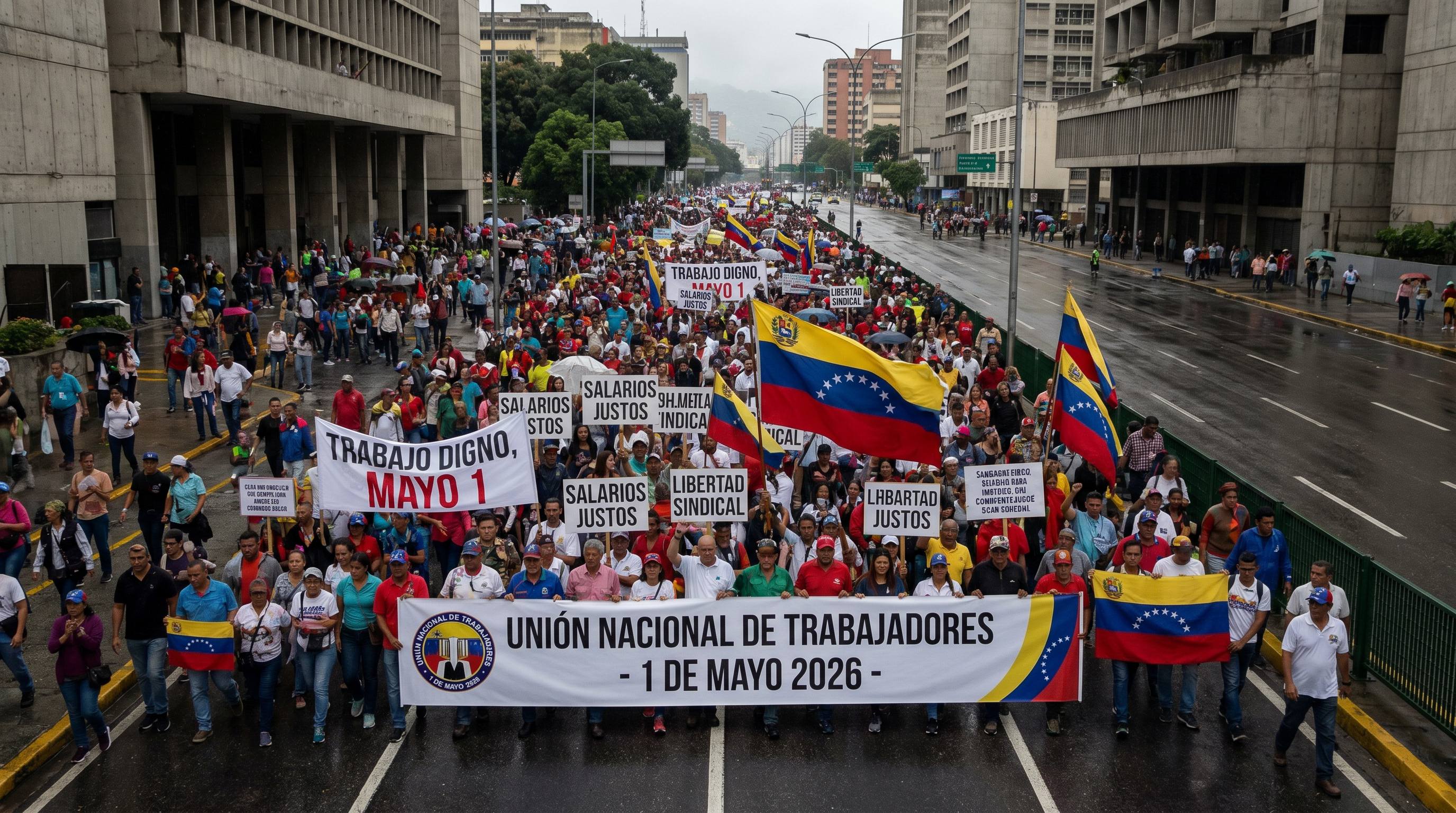 Marcha en Caracas el 1 de mayo de 2026.