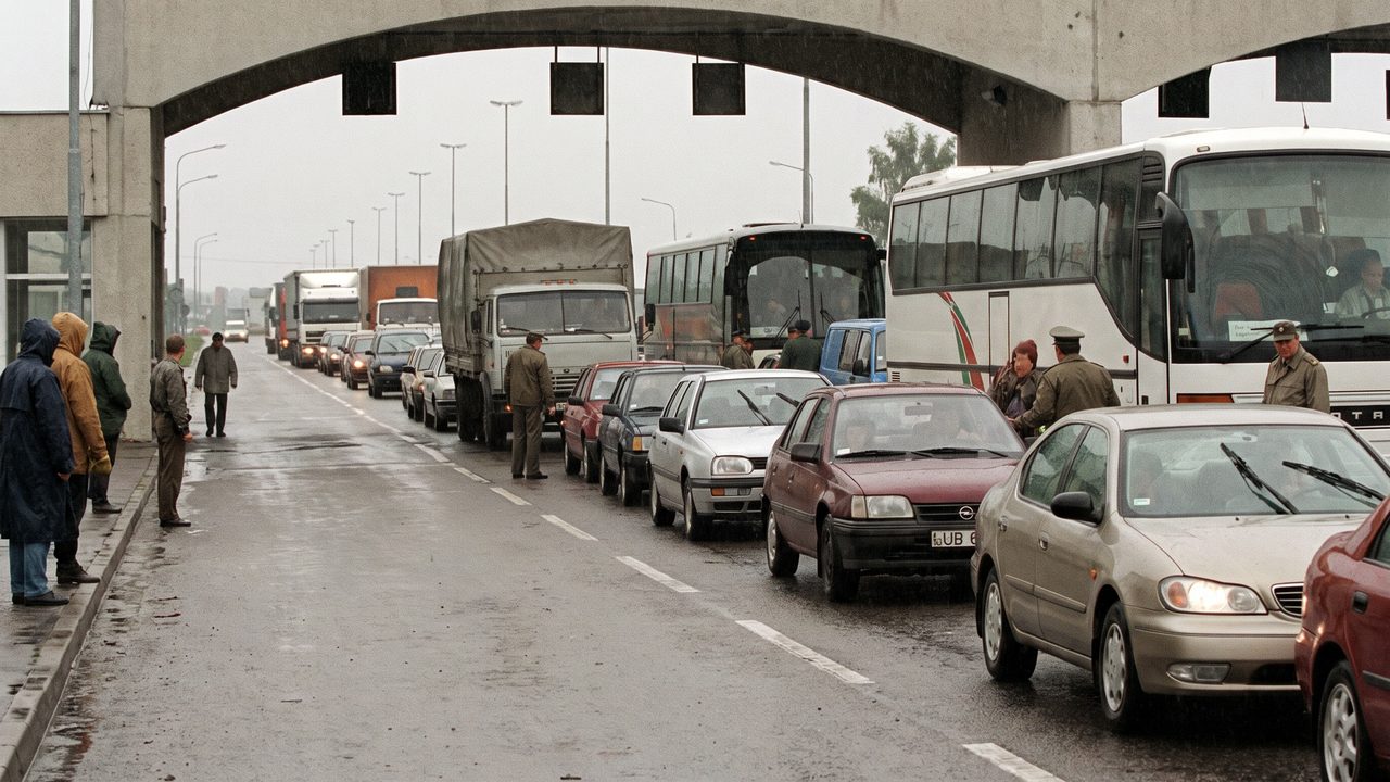 Cruce fronterizo internacional — archivo editorial