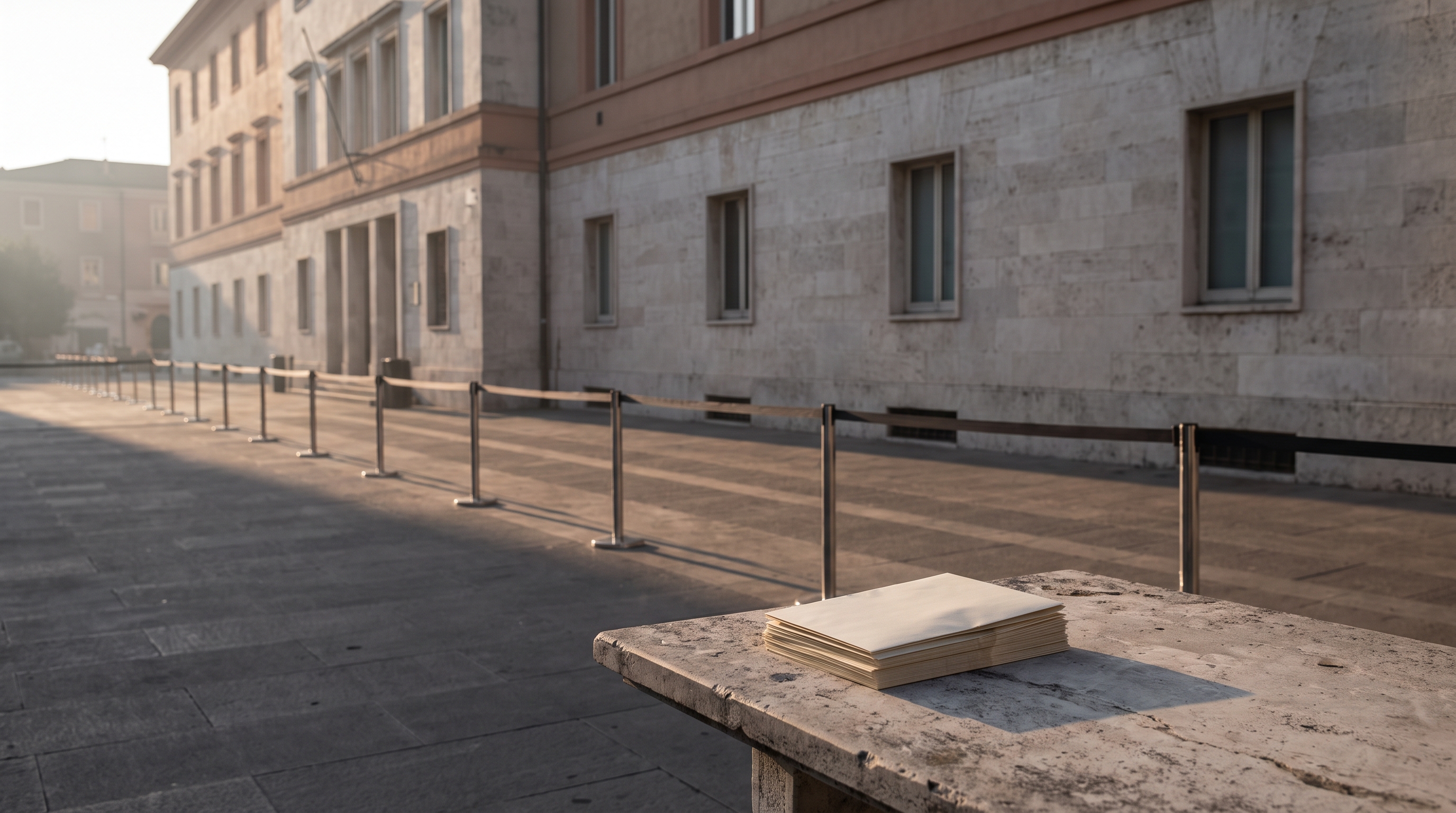 Fachada institucional en clave editorial, sin identificación partidista