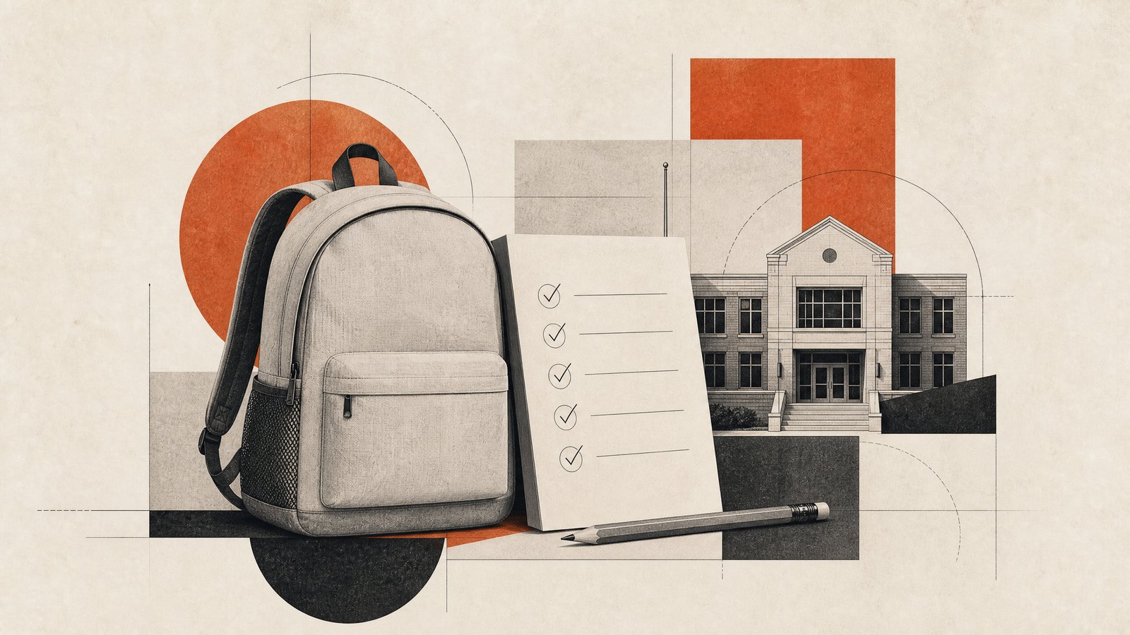 Ilustración conceptual sobre regreso a clases y preparación escolar.