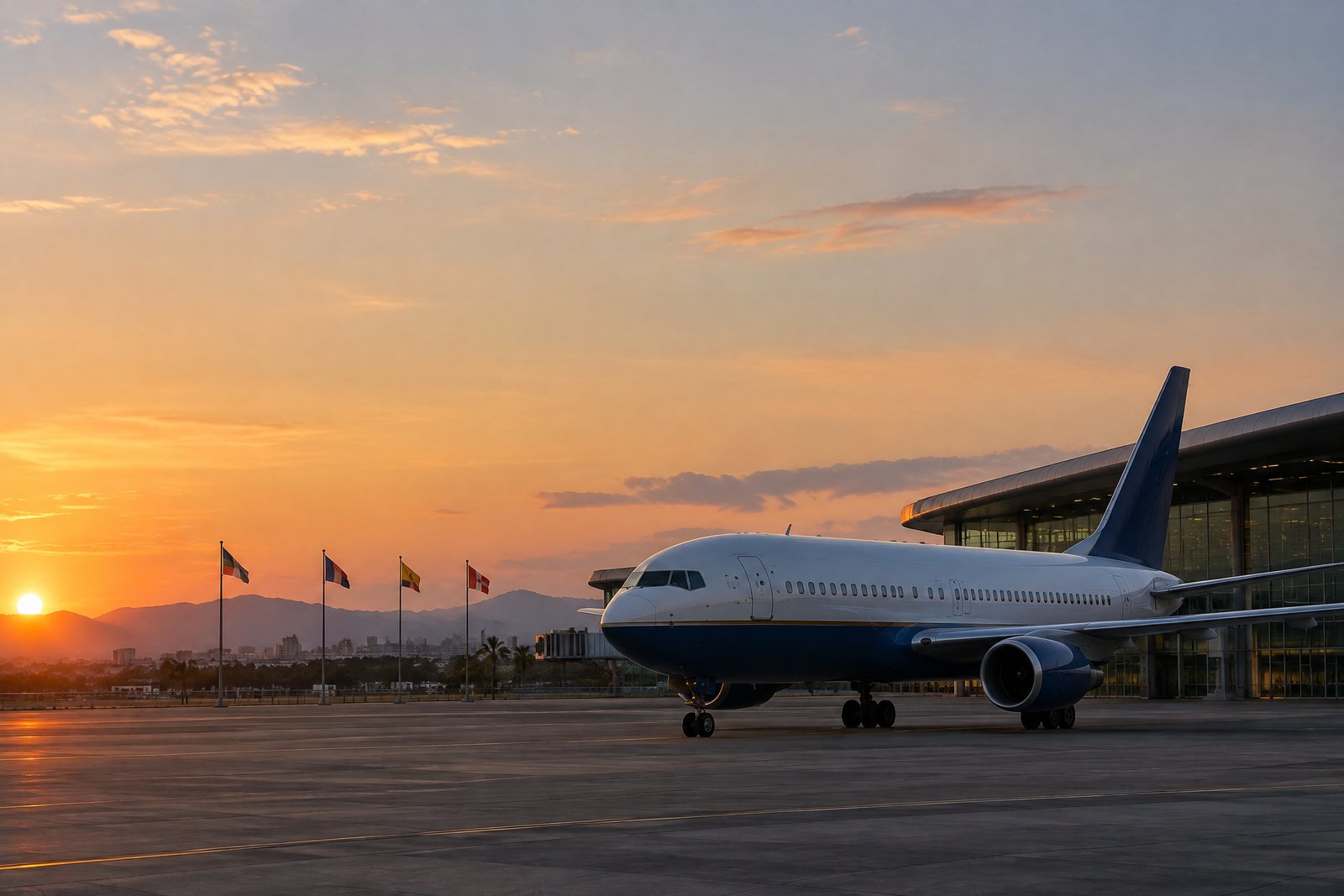Aeronave gubernamental sin marcas como recurso editorial para una nota diplomática.