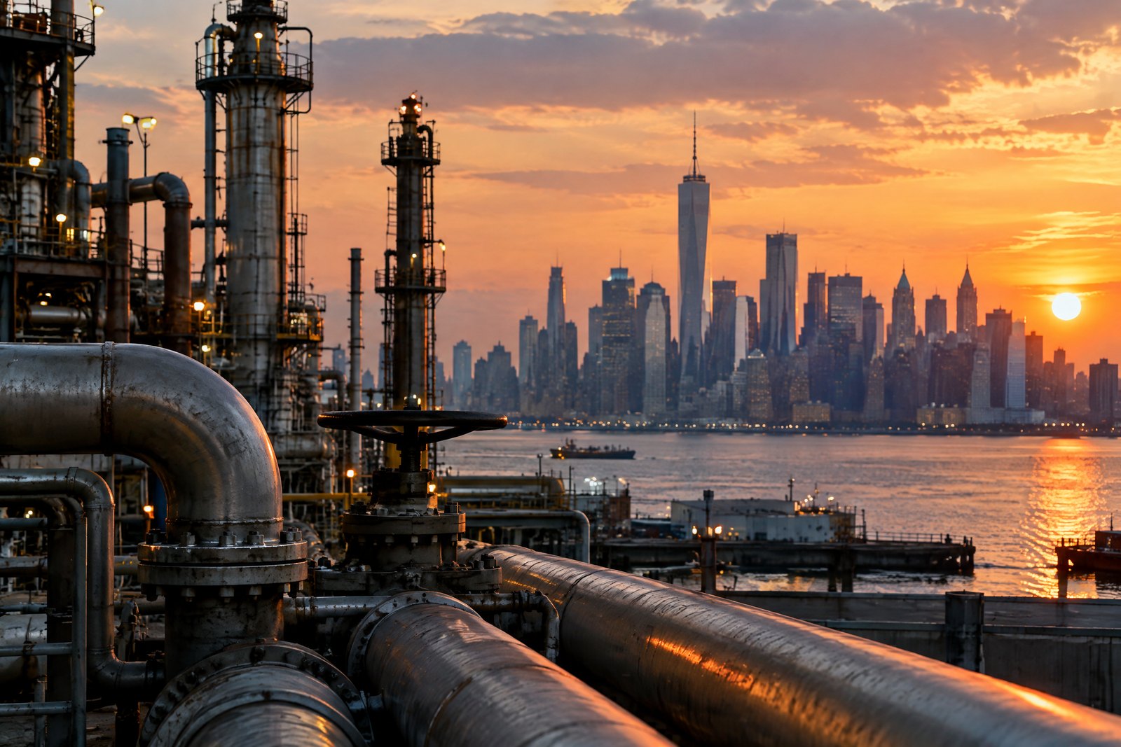 Foto editorial de instalaciones petroleras venezolanas o del distrito financiero de Nueva York, archivo.