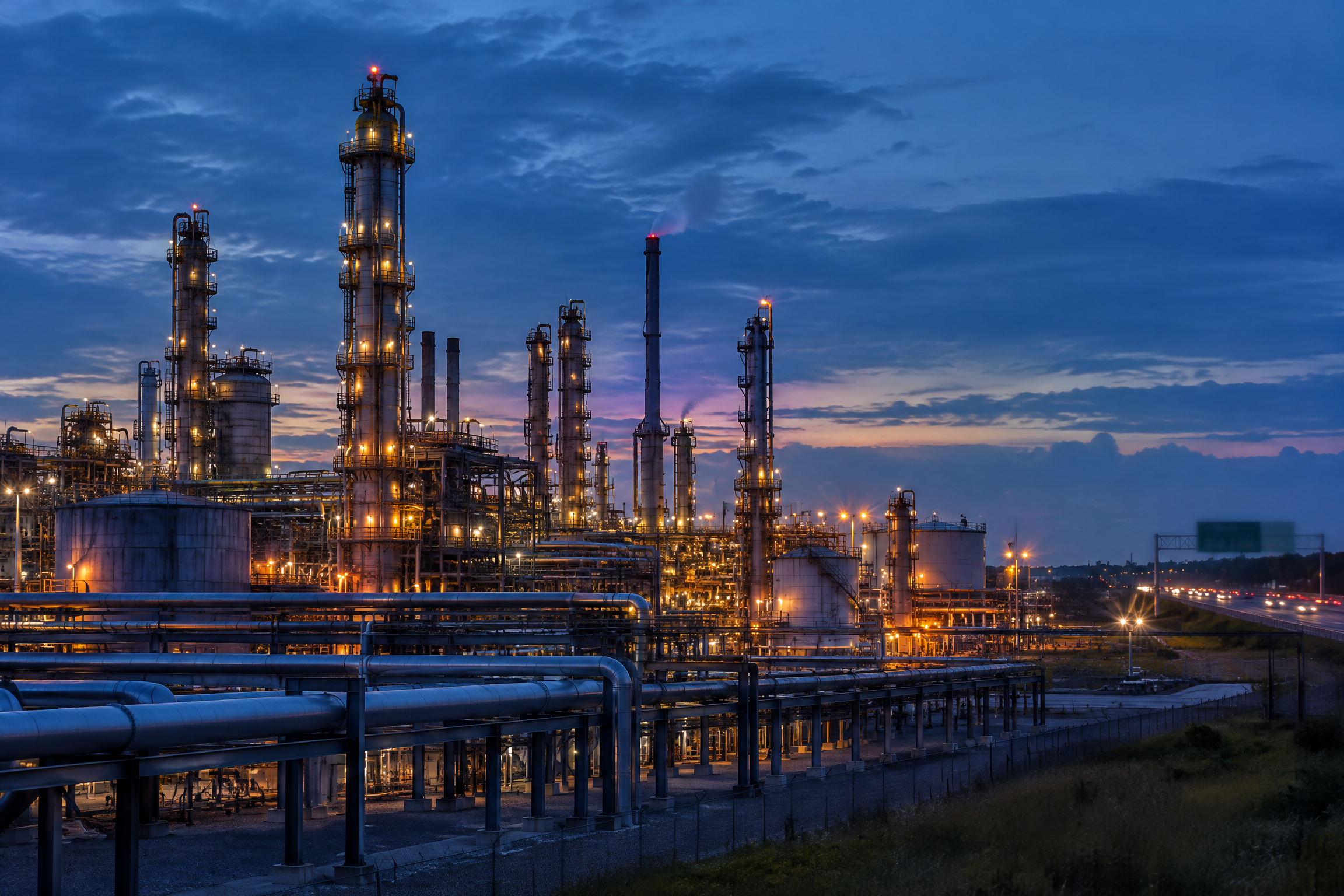 Imagen conceptual de infraestructura de refinación para una nota sobre bonos PDVSA y Citgo.