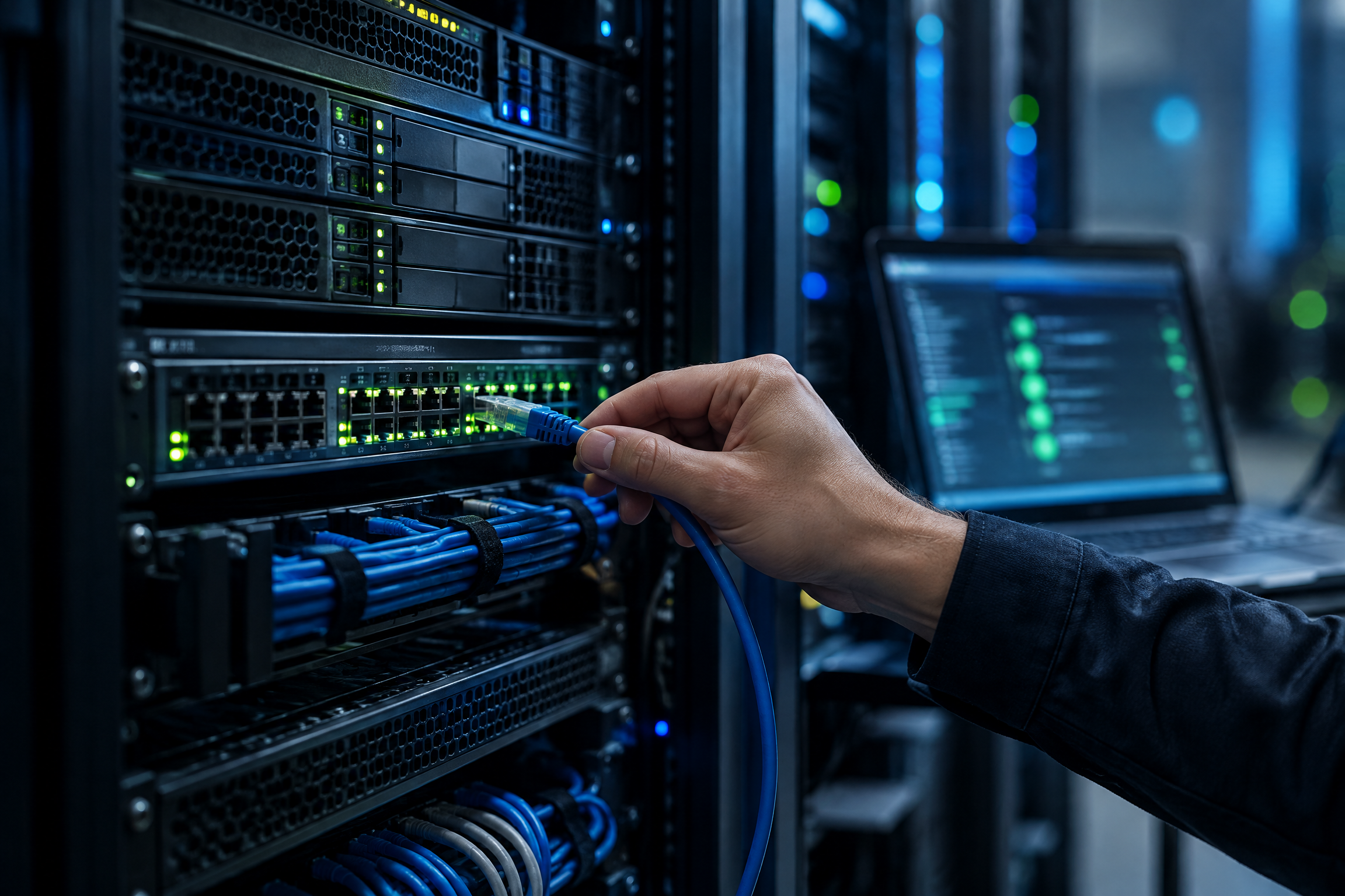 Imagen conceptual de servidores y mantenimiento de seguridad para una alerta sobre vulnerabilidades de PHP.