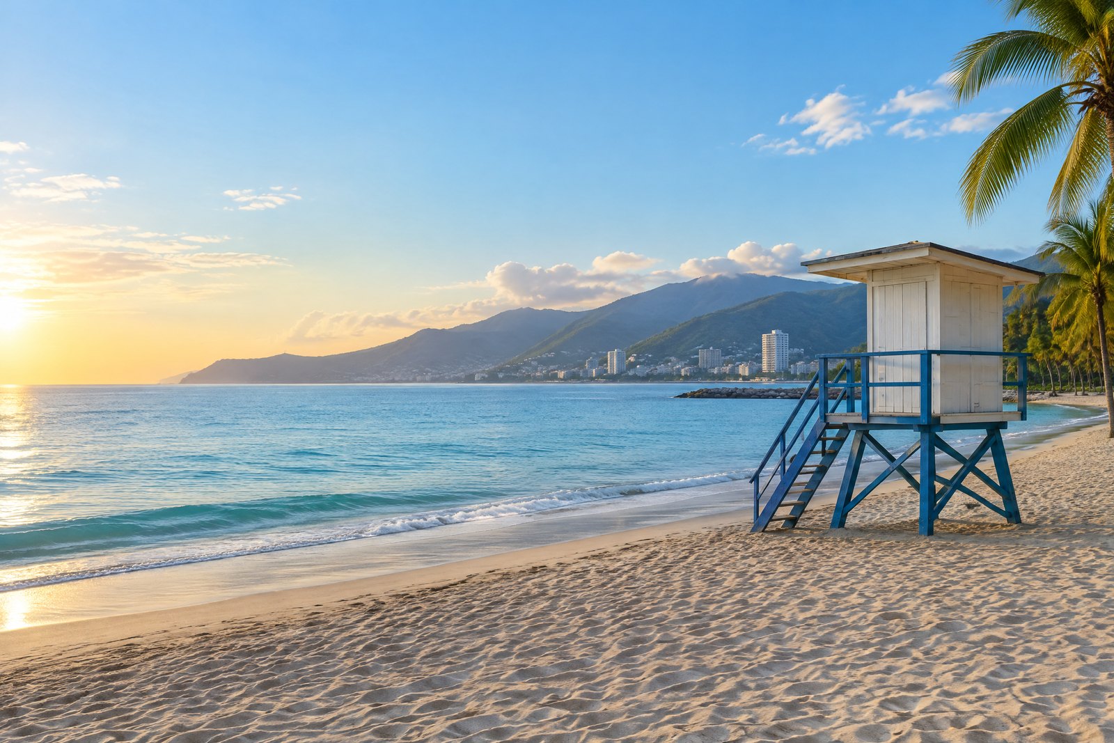 Imagen conceptual de una playa caribeña sin personas.