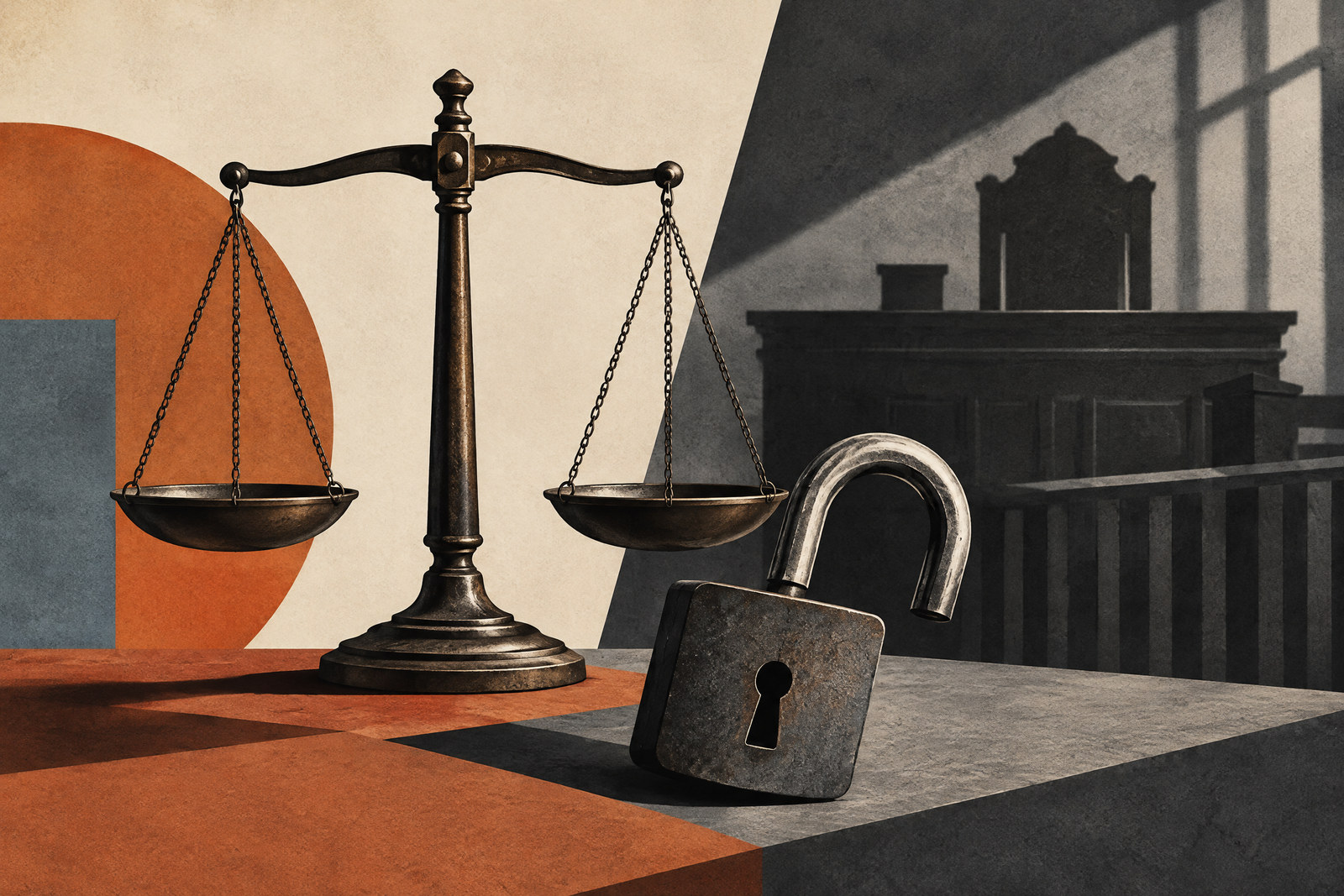 Ilustración conceptual sobre garantías y justicia.