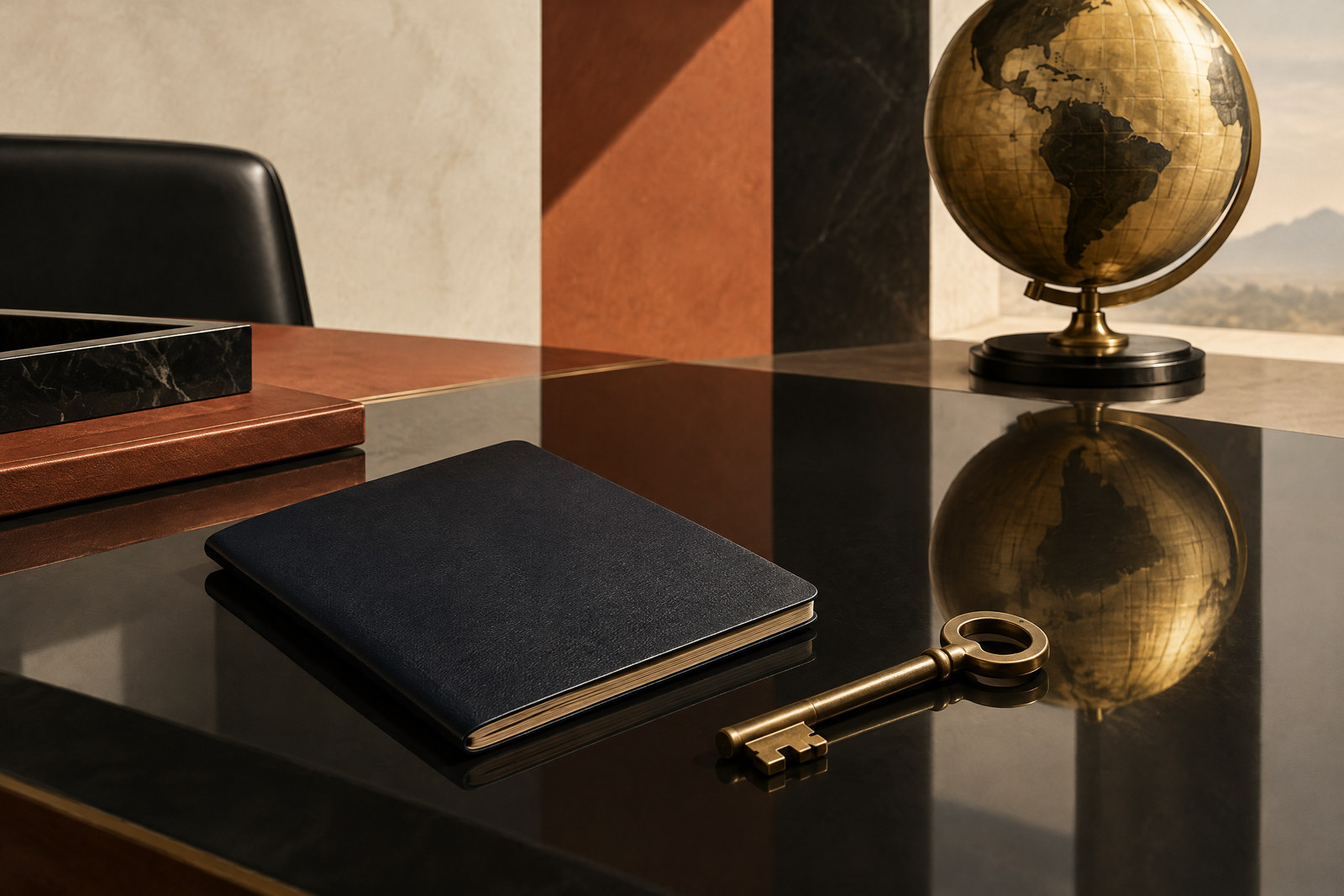 Ilustración conceptual sobre diplomacia y relevo institucional.