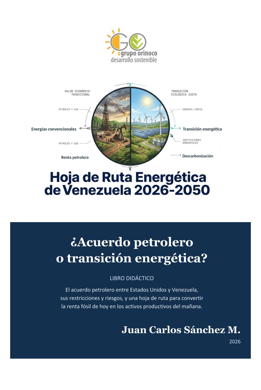 Portada del libro Hoja de Ruta Energética de Venezuela 2026-2050, de Juan Carlos Sánchez M.