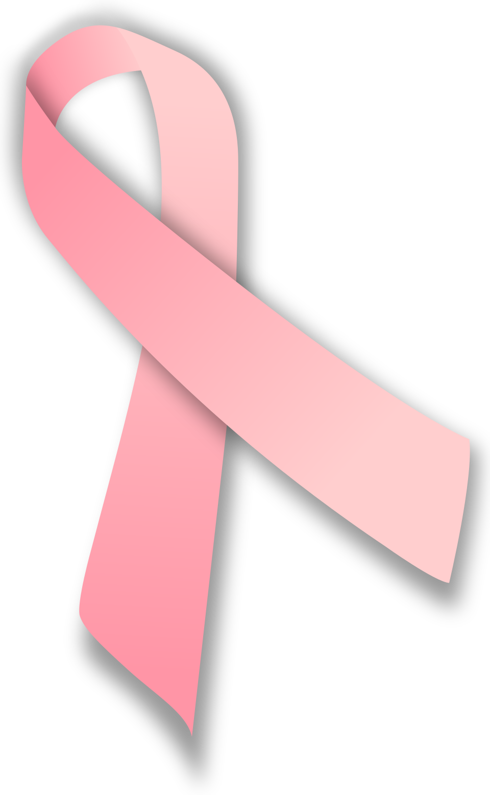 Lazo rosado sobre fondo blanco, símbolo internacional de la concienciación sobre el cáncer de mama