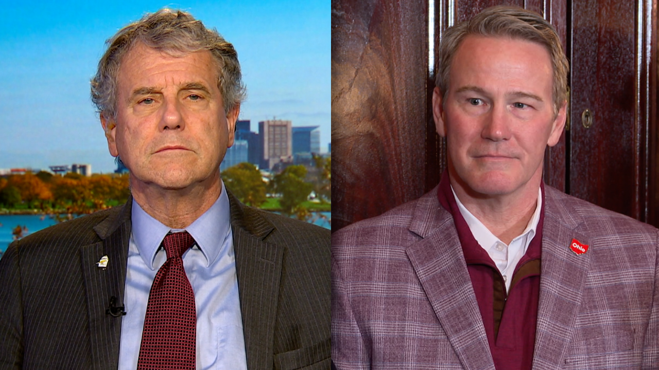 Sherrod Brown y Jon Husted, candidatos al Senado por Ohio.